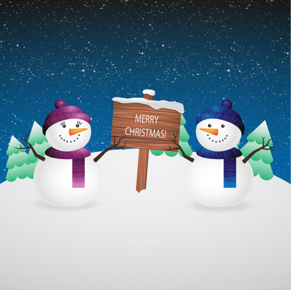 Cute snowman with christmas background vector snowman christmas background   