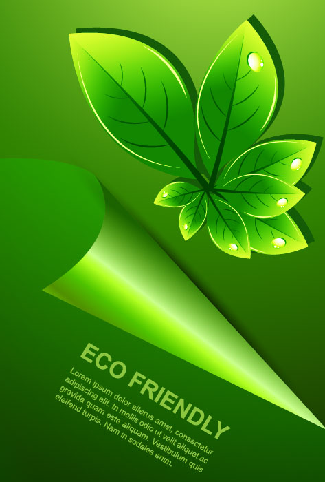Set of Eco friendly with green Leaves background vector 02 leaves leave green eco friendly eco   