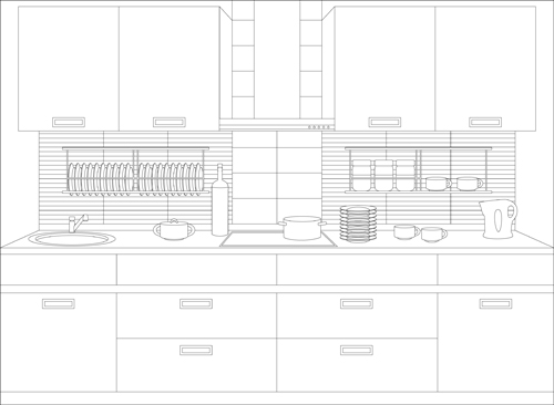 Set of Kitchen Furniture design elements vector 02 kitchen furniture elements element   