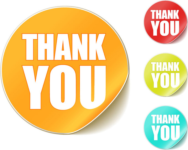 Thank you sticker vector material thank you sticker material   