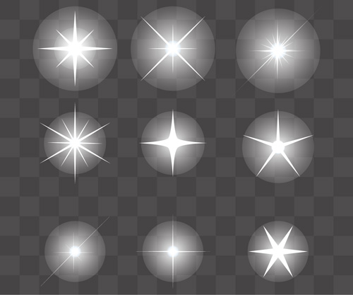 Glowing stars effects vector set 02 stars glowing effects   