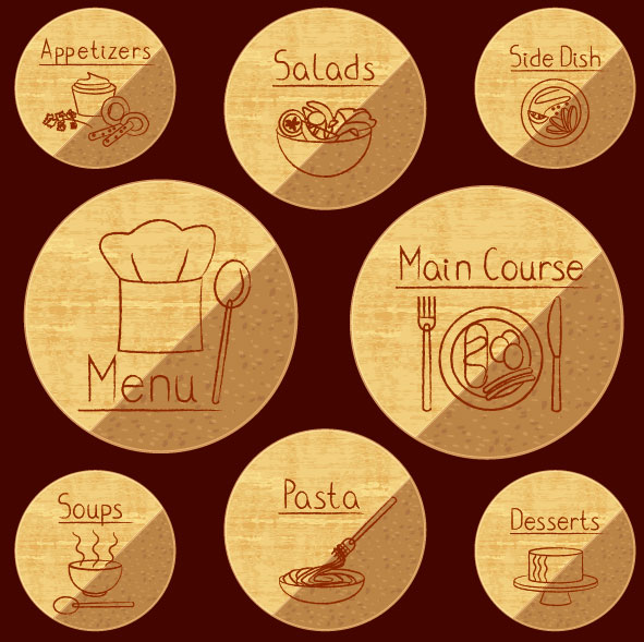 Different of Vintage food labels vector 05 vintage labels label food label food   