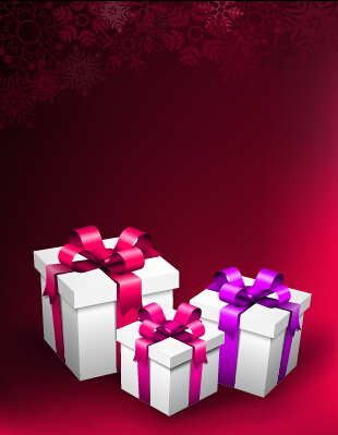Red christmas background with gift vector gift christmas background   