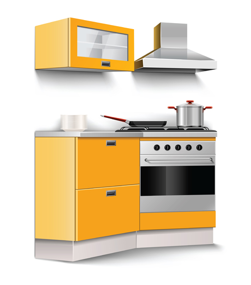 Set of Kitchen Furniture design elements vector 01 kitchen furniture elements element   