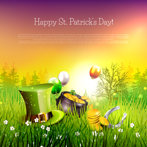 Delicate patricks day art background vecor 02 patricks day delicate background   