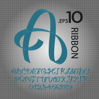 Ribbon alphabet font design vector ribbon font design alphabet   