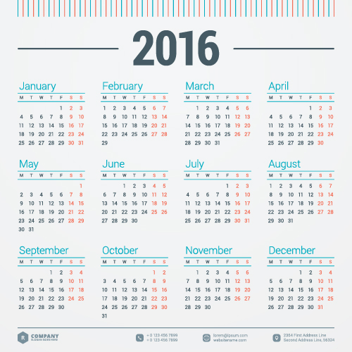 2016 company calendar creative design vector 01 creative company calendar 2016   