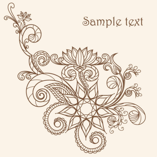 The line of draft of Exquisite Floral vector 02 vector floral   