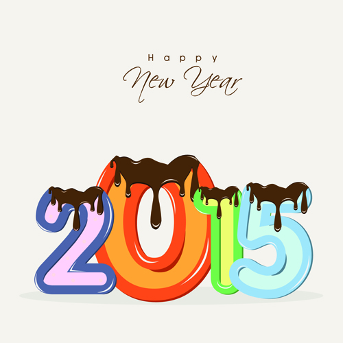 New year 2015 text design set 09 vector text new year 2015   