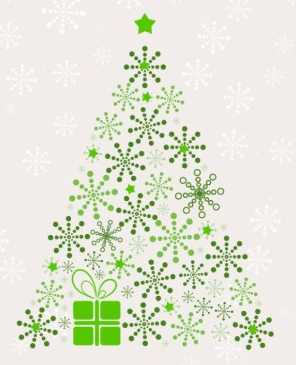 Snowflake christmas tree vectors material tree snowflake christmas   