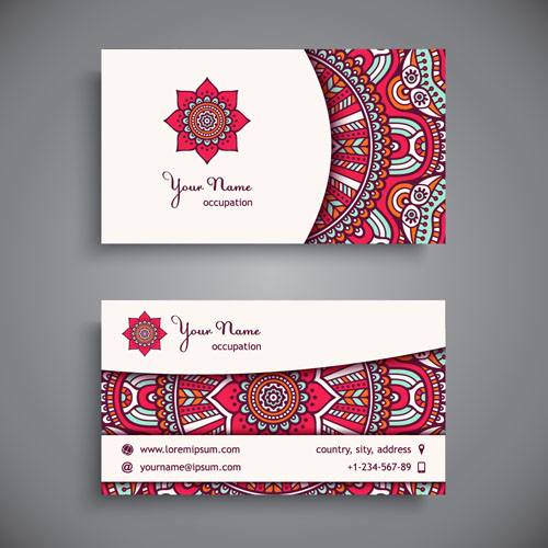 Ethnic pattern business card vintage vector 02 vintage pattern ethnic business card business   