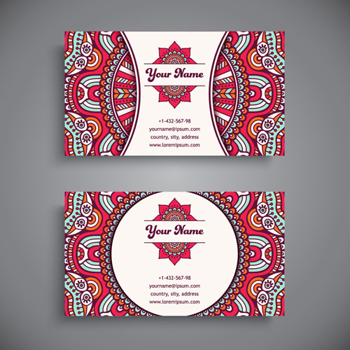 Ethnic pattern business card vintage vector 10 vintage pattern ethnic business card business   