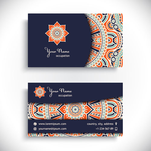 Ethnic pattern business card vintage vector 03 vintage pattern ethnic business card business   