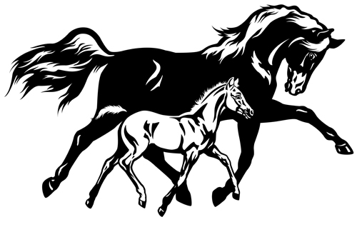 Creative running horse design vector set 05 running horse creative   