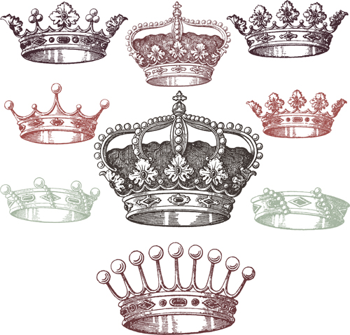 Royal crown vintage design vectors 06 vintage royal crown   