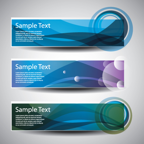 Abstract Blue header banners design vector set 02 blue banner abstract   