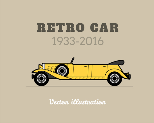 Retro car poster vector design 05 Retro font poster car   
