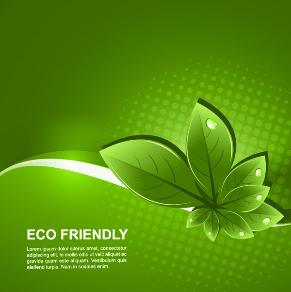 Set of Eco friendly with green Leaves background vector 01 leaves leave green eco friendly eco   