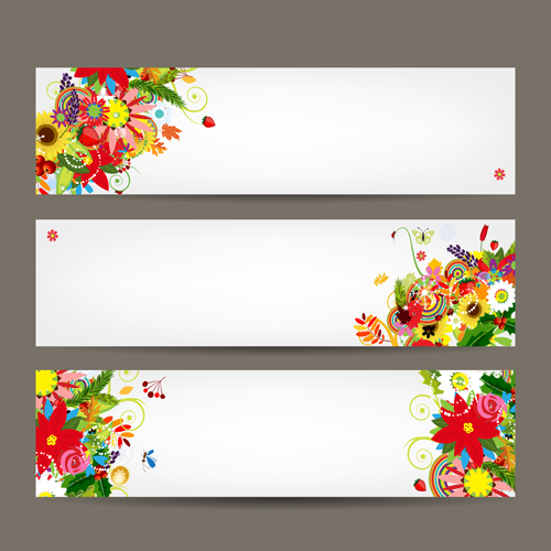 Beautiful floral banner vector 03 floral beautiful banner   