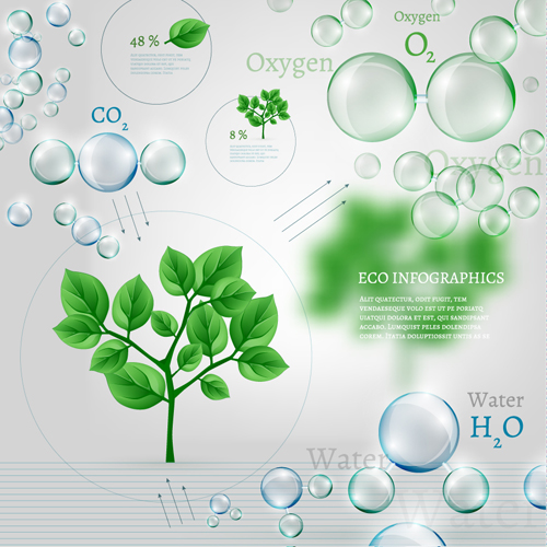 Eco data infographic vector template material 05 infographic eco data   