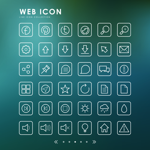 Excellent web outline icons vectors 01 web vectors outline Excellent   