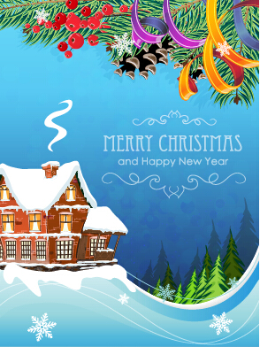 Fairytale christmas house vector material house fairytale christmas   