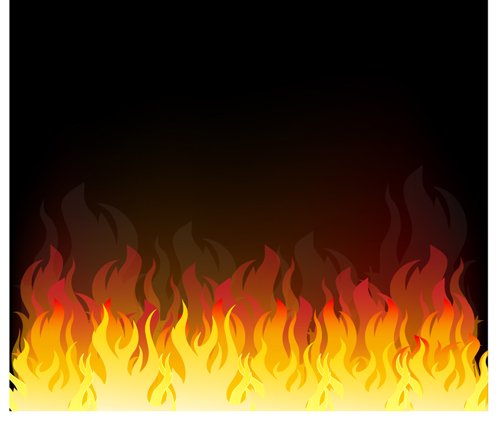 Realistic flame with black background vector 03 realistic flame black background   