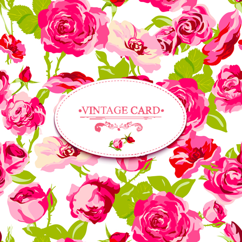 Beautiful roses with vintage cards creative vector 04 vintage roses creative cards card beautiful   