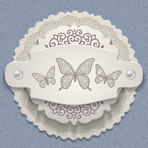 Elegant butterflies vintage card vector material 02 vector material elegant card vector card butterflies   