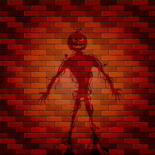Halloween brick wall background vector 05 wall halloween brick background   