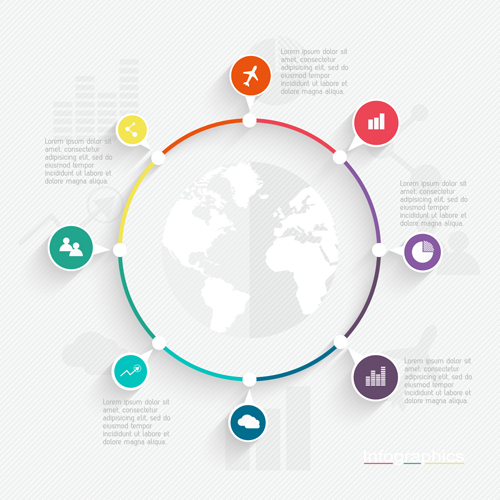 world infographic template vector material 03 world infographic   