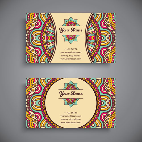 Ethnic pattern business card vintage vector 08 vintage pattern ethnic car business card business   