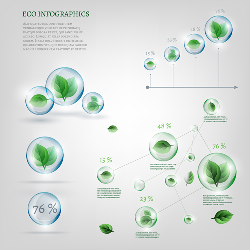 Eco data infographic vector template material 02 template eco data   