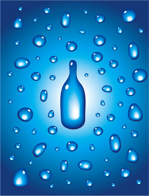 Blue Drops water vector backgorunds vector library The bottle of water eps background   