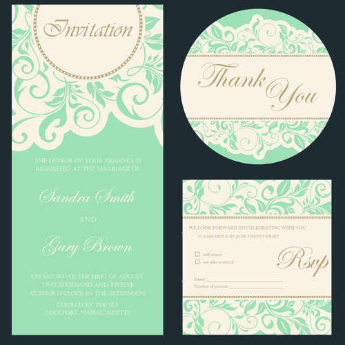 Retro wedding invitation cards design 02 wedding Retro font invitation cards invitation card   