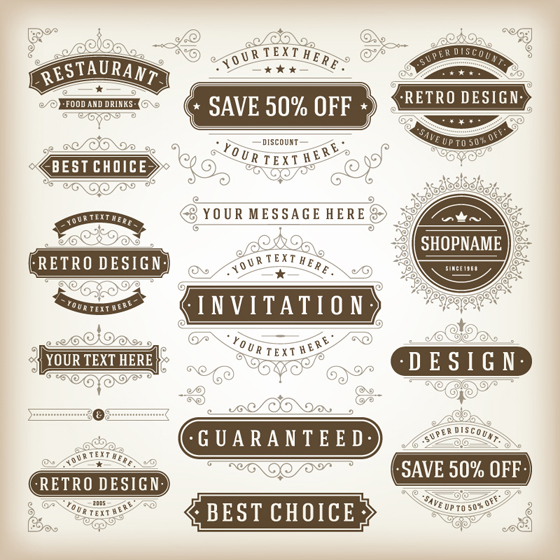 Elegant sales discounts labels vector sales elegant discount   