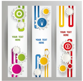 Gear abstract banners design vector gear banners banner abstract   