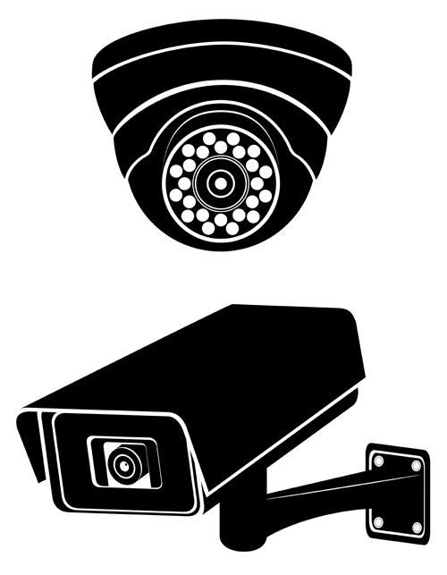 Vector surveillance cameras silhouetters surveillance silhouetters cameras   