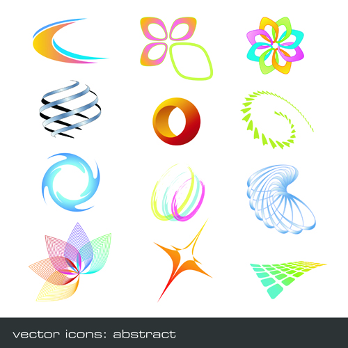 Vector set of Abstract logos material 01 material logo abstract   