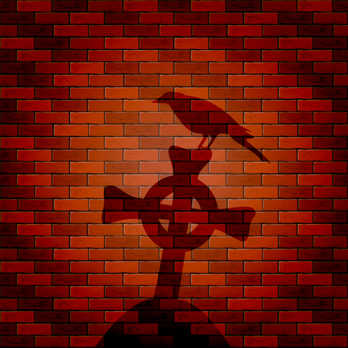 Halloween brick wall background vector 06 wall halloween brick background   