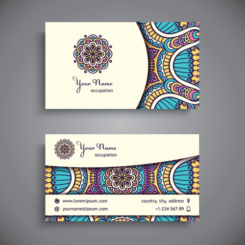 Ethnic pattern business card vintage vector 07 vintage pattern ethnic business card business   