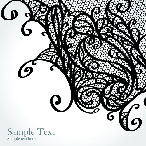 Black Lace Backgrounds vector material 01 material lace black   