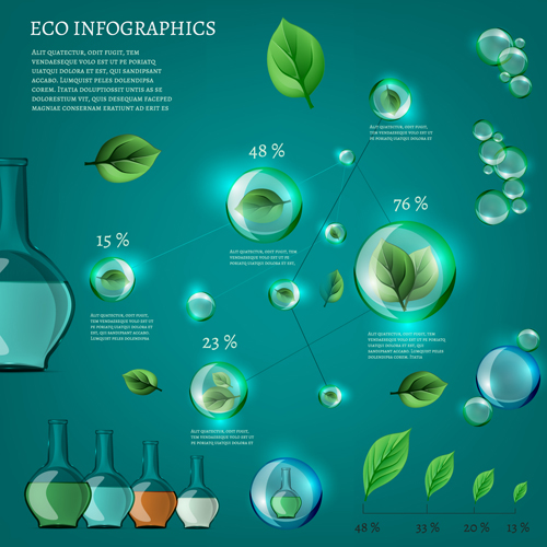 Eco data infographic vector template material 03 template infographic data   
