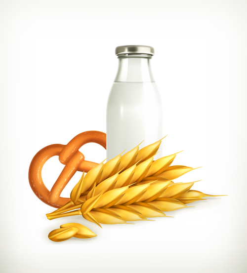 Wheat and milk vector material wheat milk material   