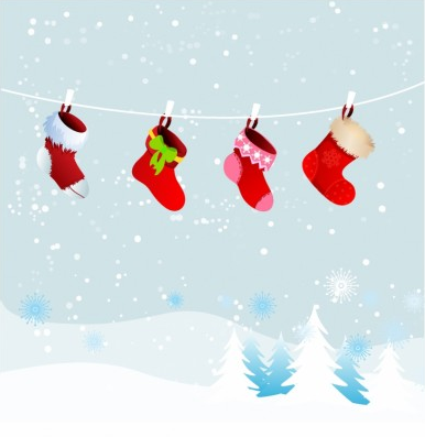 Christmas retro stockings vector stockings Retro font christmas   