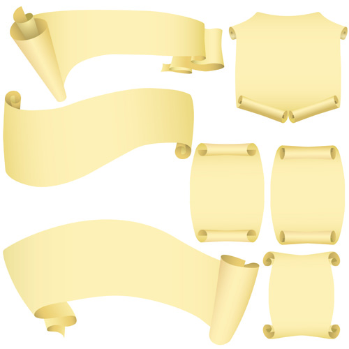 Set of ribbons and scrolls design elements vector 01 scrolls ribbons ribbon elements element   
