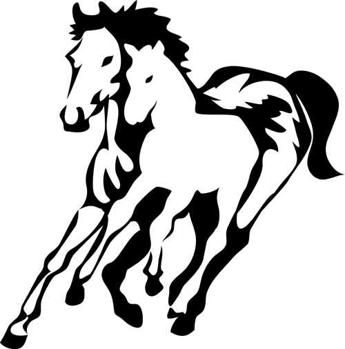 Creative running horse design vector set 06 running horse creative   