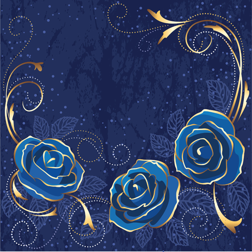 Beautiful blue rose vintage background vector 02 vintage rose blue beautiful background vector background   