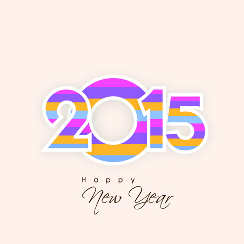 New year 2015 text design set 07 vector text new year 2015   