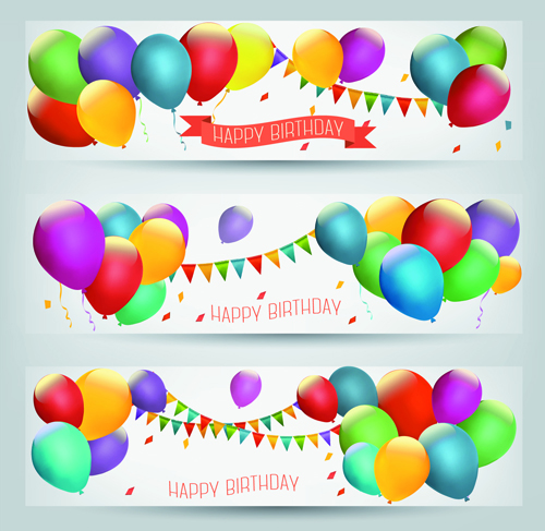 Colored balloons holiday banner vector 04 holiday colored banner balloons   